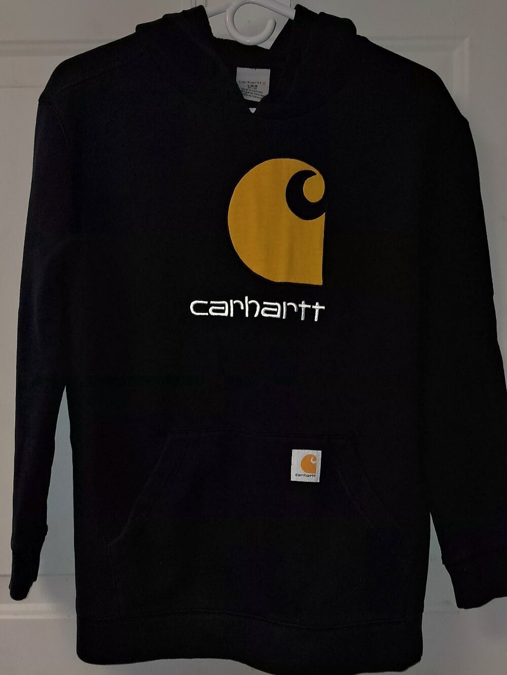Carhartt Kids (14-16) Large Boys Pullover Hoodie. Black & Yellow